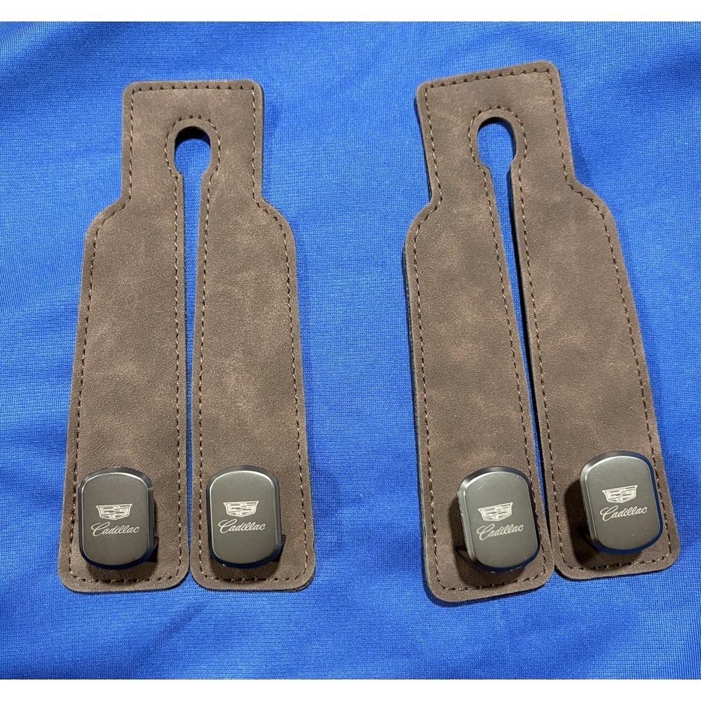 Cadillac 100% Real Leather Car Seat Back Headrest Hooks Hanger Holder For Bags - Picture 4 of 4